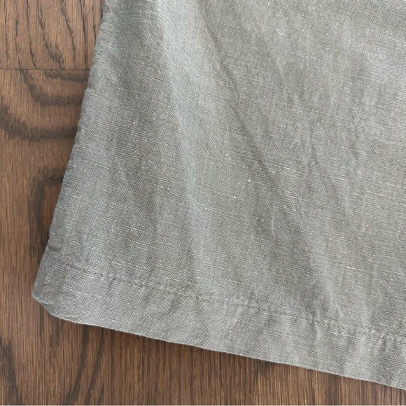 Vintage Linen Blend High-Waisted Drawstring Shorts in Dusty Olive Green Size XL - Picture 5 of 5